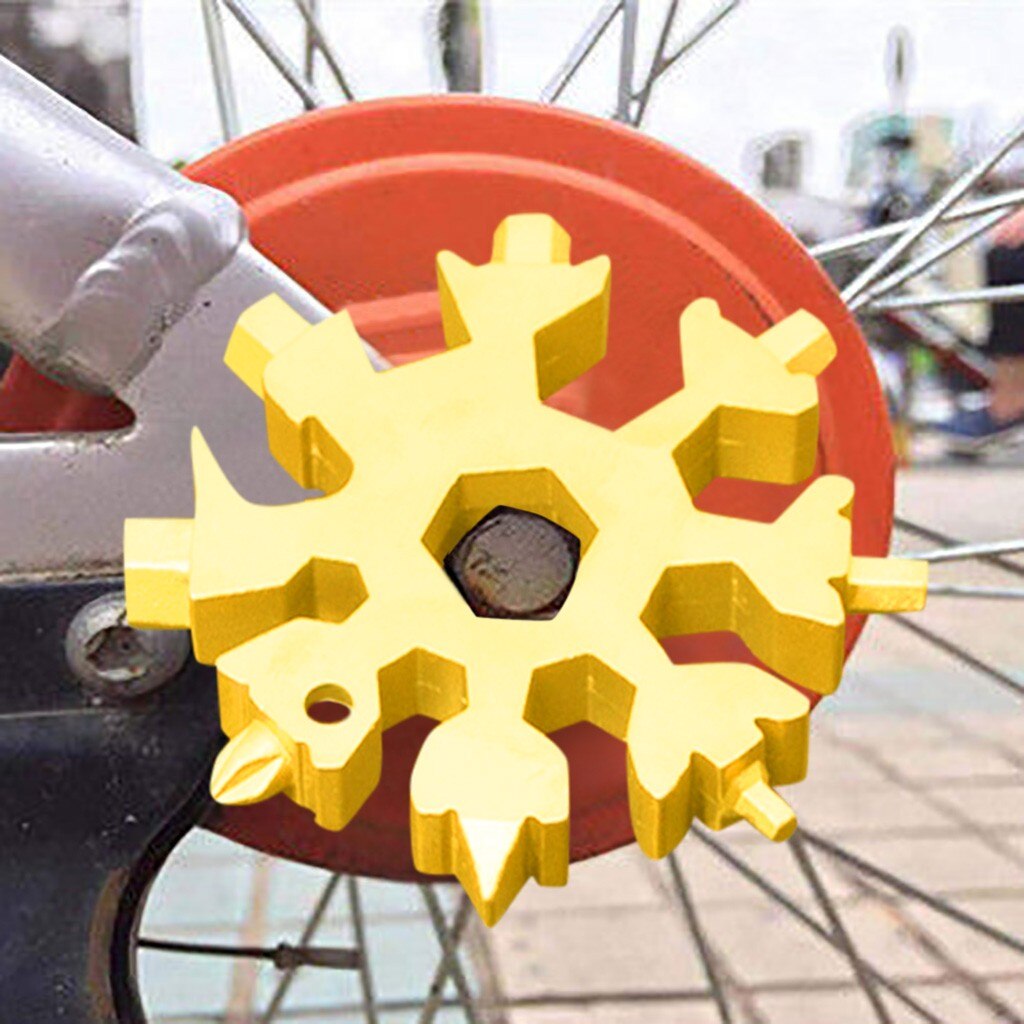 18 in 1 Multi-Function Wrenches Combination Portable Tool Hex Wrench Multifunction Camp Survive Outdoor Snowflake Shape Tool