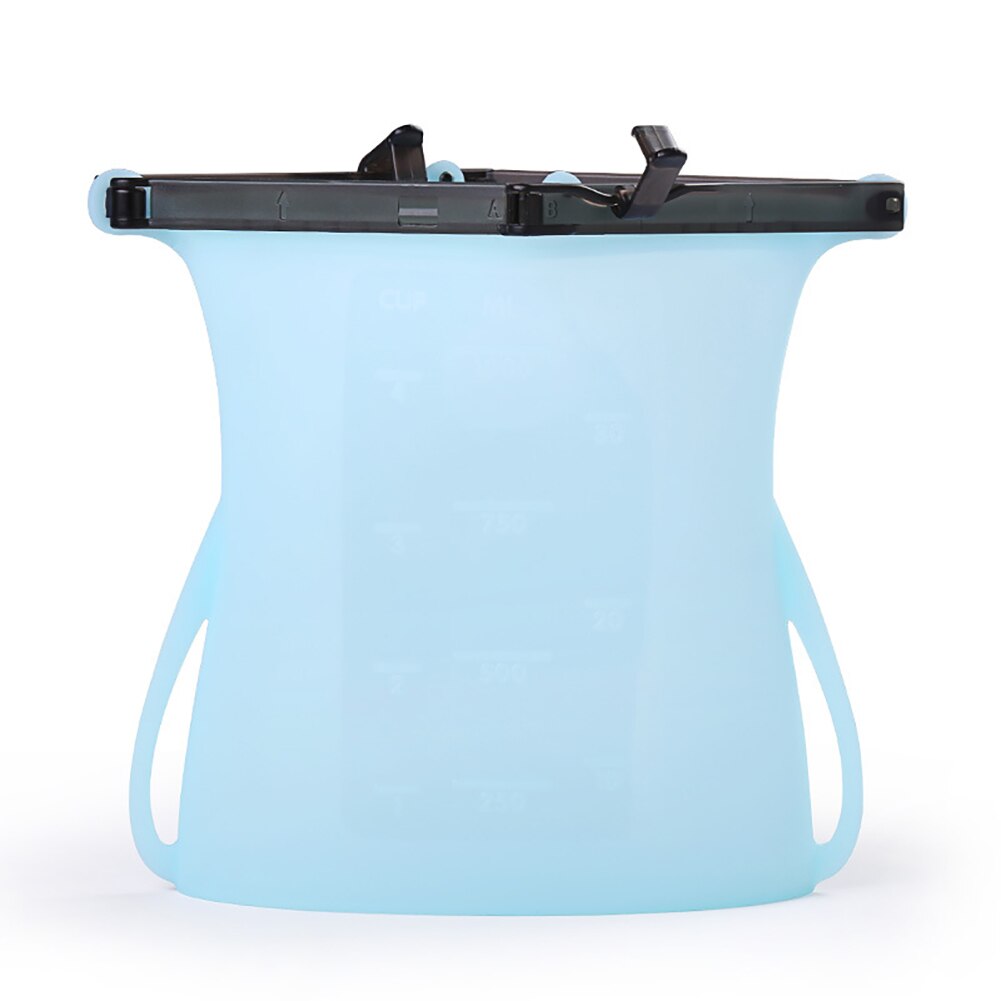 Reusable Silicone Food Storage Bags Zip-lock Freezer Cooking Fresh Bag Upgrade Seal Leakproof Container Liquid Snack Storage: blue / 1000ML