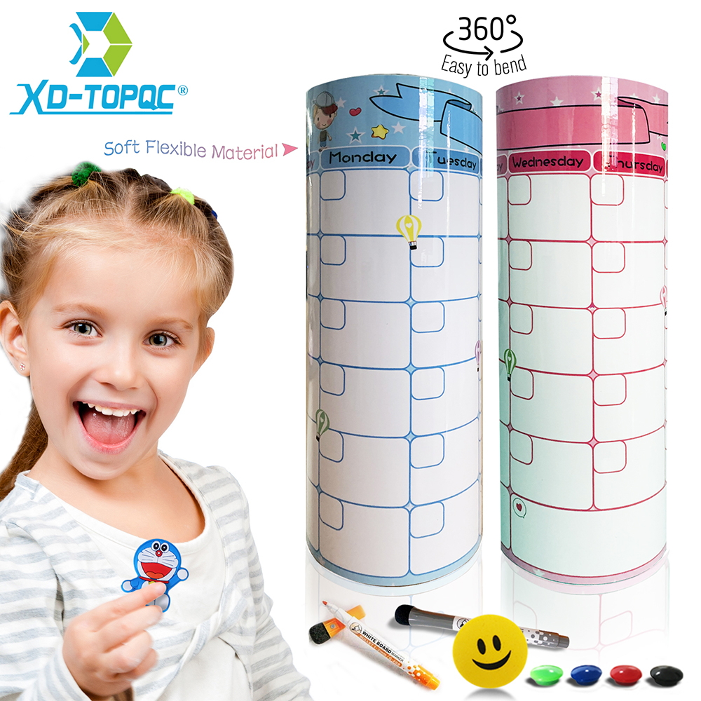 Cute A3 Magnetic Calendar Daily Schedule Whiteboard Monthly Planner Dry Wipe 30*40cm Flexible Kids Message White Board For Notes