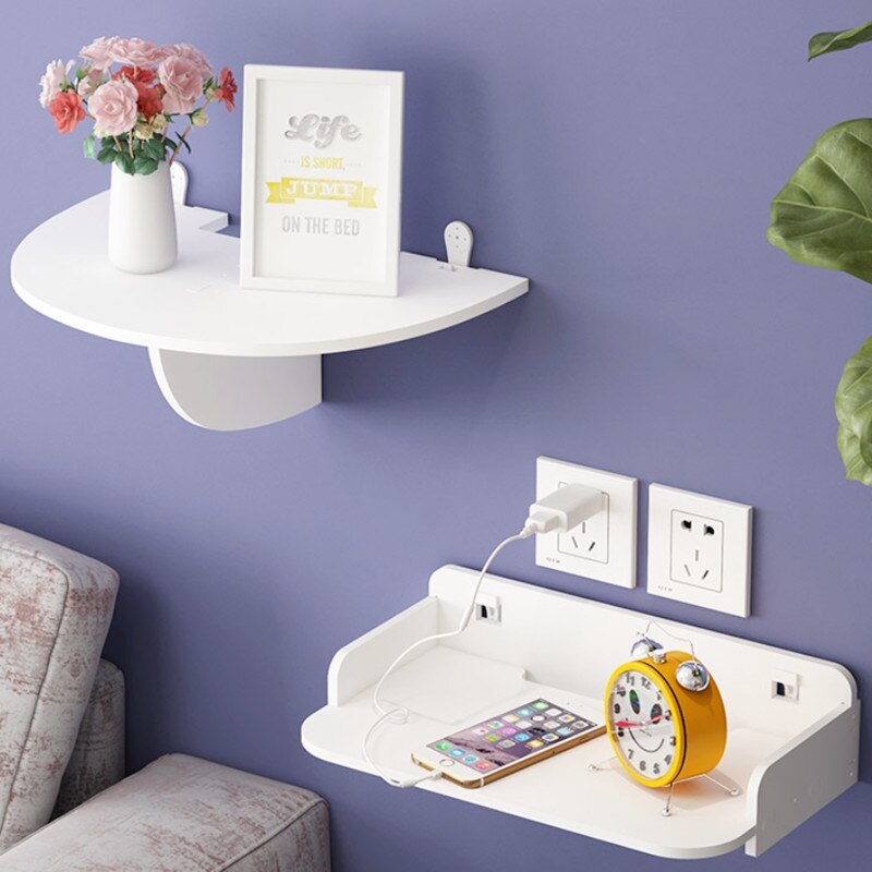 Wifi Projector Router Shelf Storage Boxes Cable Power Plus Wire Bracket Box Wood-Plastic Wall Shelves Hanging DIY Home Decor