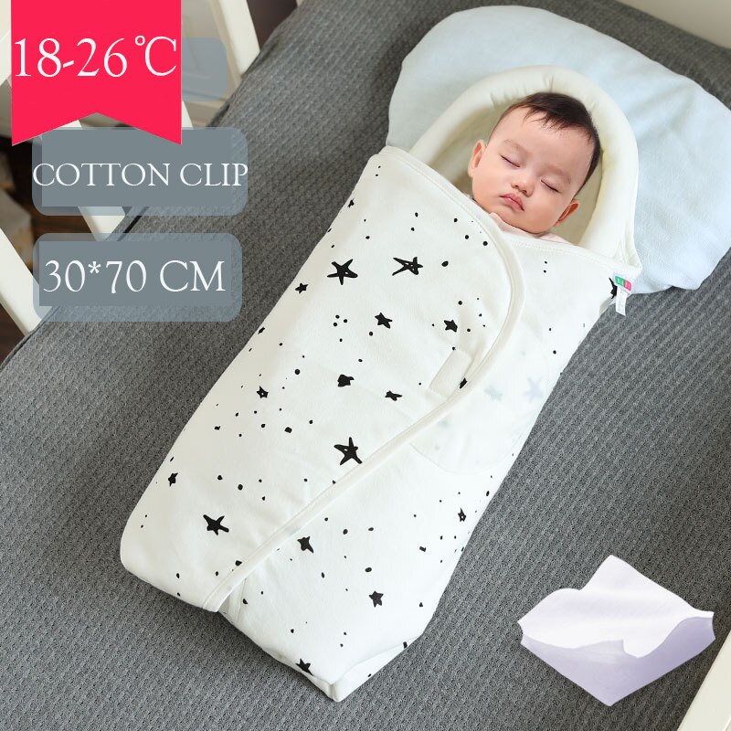 Manta envuelta con Velcro para bebé, almohada de cabeza en forma de U, protección, saco de dormir, cochecito para niño y niña: Cotton Clip 03