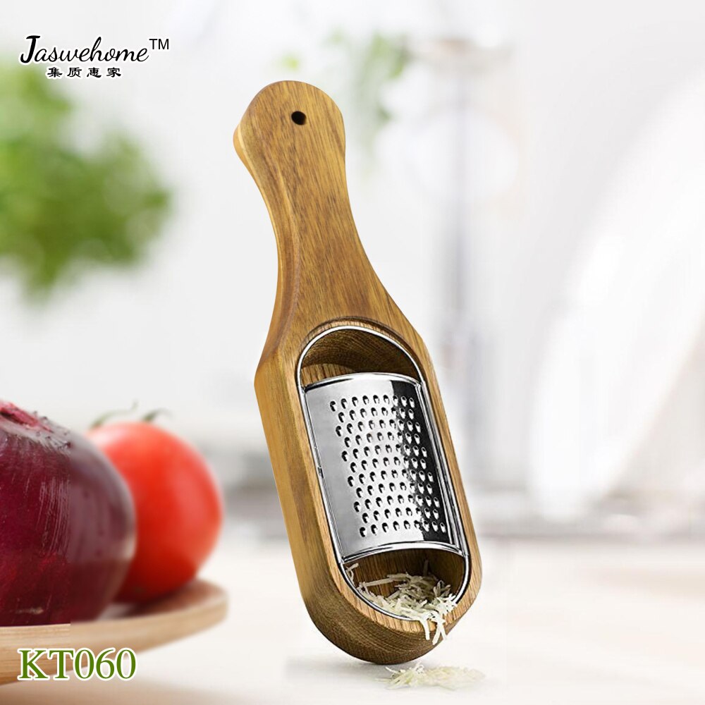 Stainless Steel Cheese Grater With Removable Acacia Wood Collector Cheese Grater With Box Cheese Tools Server