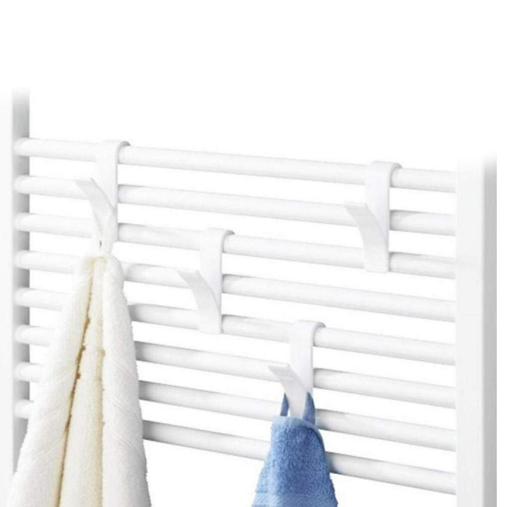 4 o 6 uds de Percha de para climatizada radiador de la toalla de baño gancho soporte colgador de ropa Percha Plegable bufanda Percha blanco