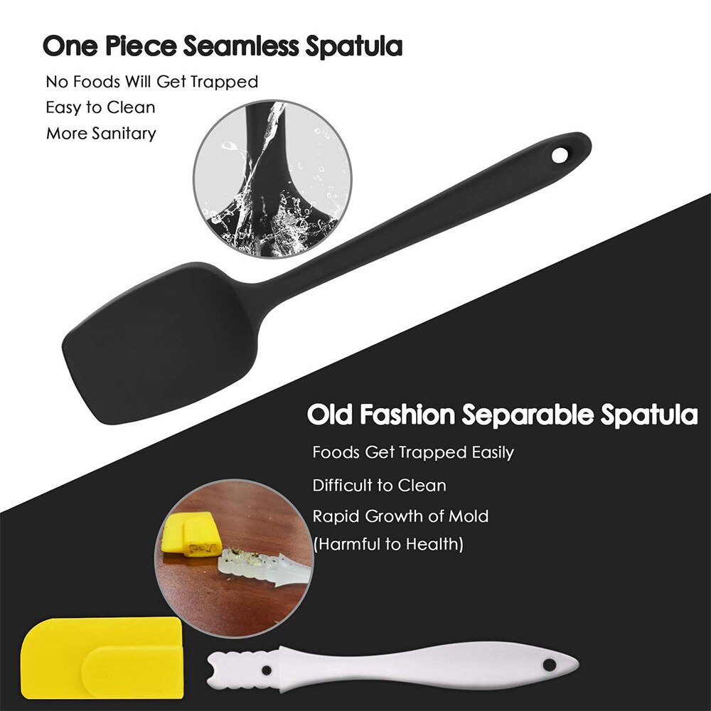 4 adet silikon pasta Spatula seti yapışmaz kauçuk Spatula seti isıya dayanıklı Spatula mutfak eşyaları seti pişirme aksesuarları