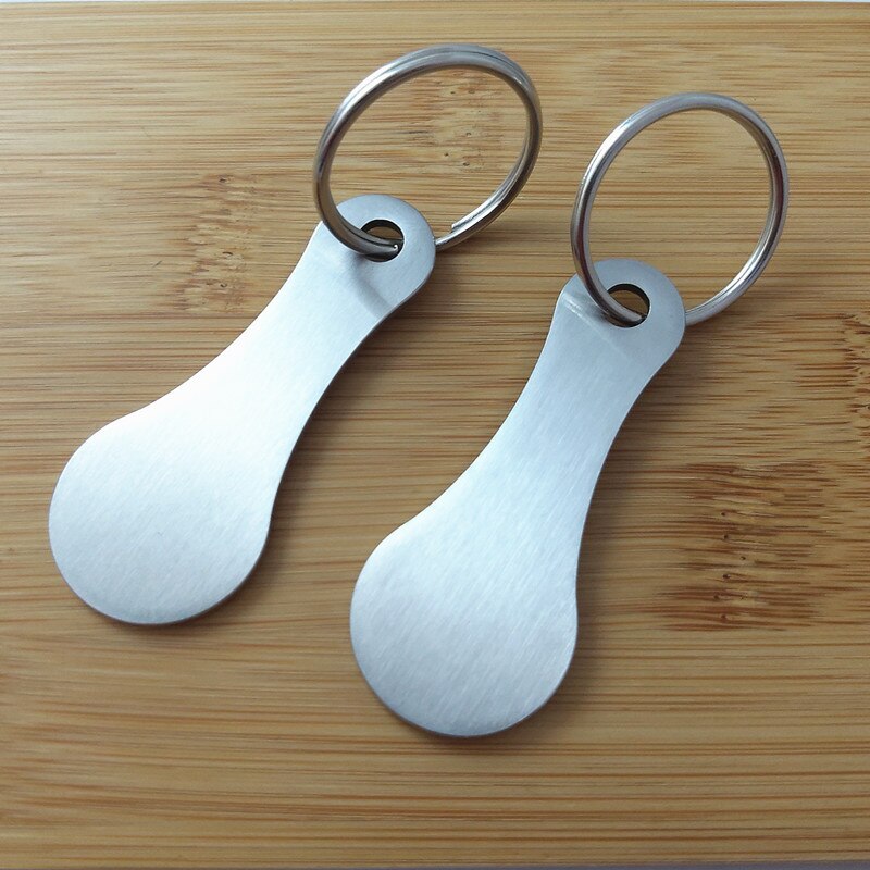 2pcs/lot key Ring Shopping Cart token Metal KeyChains Pluggable Metal Aluminum Alloy Decor Release Hook