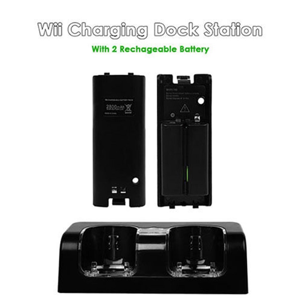 Pour Nintend WII télécommande chargeur Station d'accueil de charge + 2 Batteries accessoires de jeu