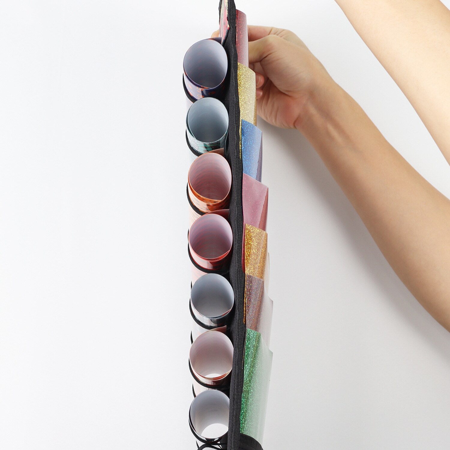 48Grid Vinyl Storage Holder Hanging Bag Vinyl Roll Storage Rack Vinyl Storage Organizer Hanging Pocket Behind The Door