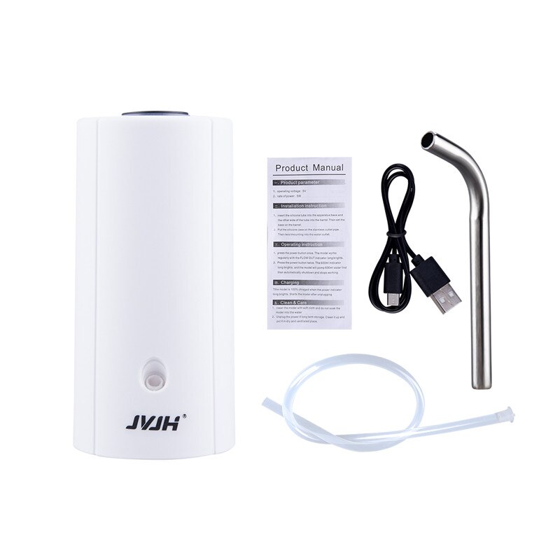 Chargeable Mini Household Intelligent Electric Barrelled Water Portable One-button Water Pump: White
