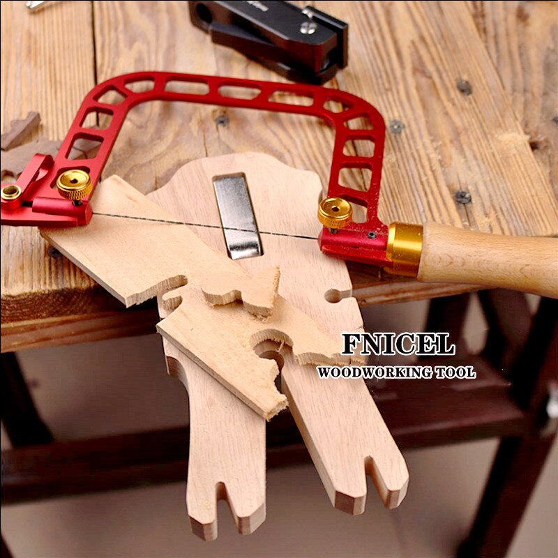 Coping Saw Aluminum Alloy Frame Fret Saw with Diamond Wire Jigsaws for Jade Stone Ceramic Glass Wood Metal Accurate Cutting