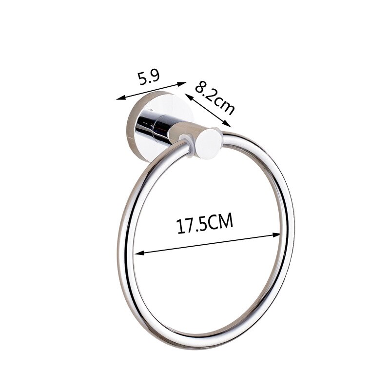 Perforatie-Gratis Rvs Handdoek Ring Houder Muur Gemonteerde Badkamer Huishouden Bad Handdoeken Anneau De Serviette