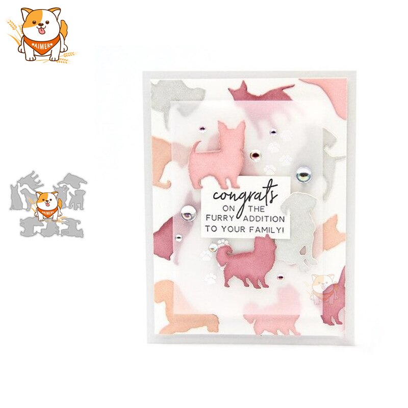 Hond dier metalen snijmallen mal mes scrapbooking stencil diy reliëf knutselen stansen kaarten maken stansen voor