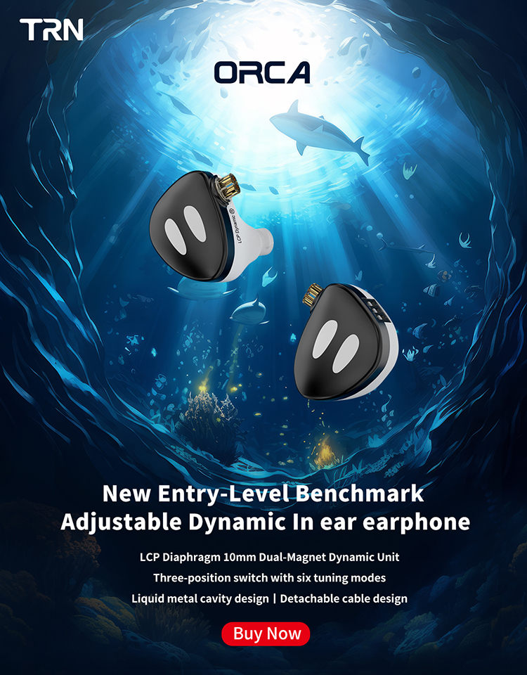 TRN ORCA Dynamiczne słuchawki douszne Wysokowydajny dynamiczny sterownik IEMs Słuchawki douszne z odłączanym kablem Przełącznik strojenia Zestaw słuchawkowy