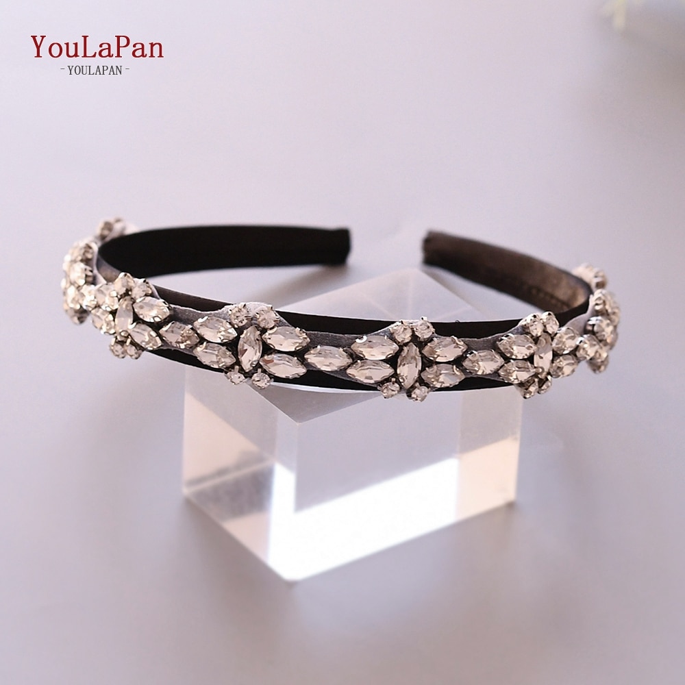 YouLaPan HP409 Woman Headband Tiara Headwear for Bridal Wedding Hair Accessories Luxury Rhinestone Women Crown Flower Headpiece
