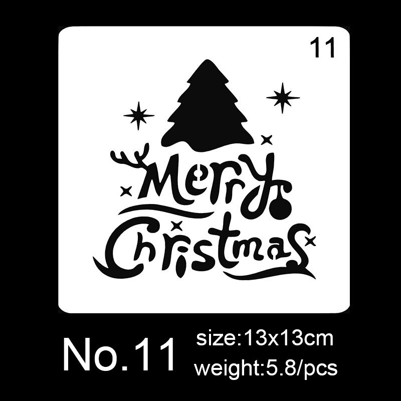 12 sortes de sapin de noël Elk enfants outils éducatifs joyeux Christma dessin modèle thème planche à dessin peint: NO.11