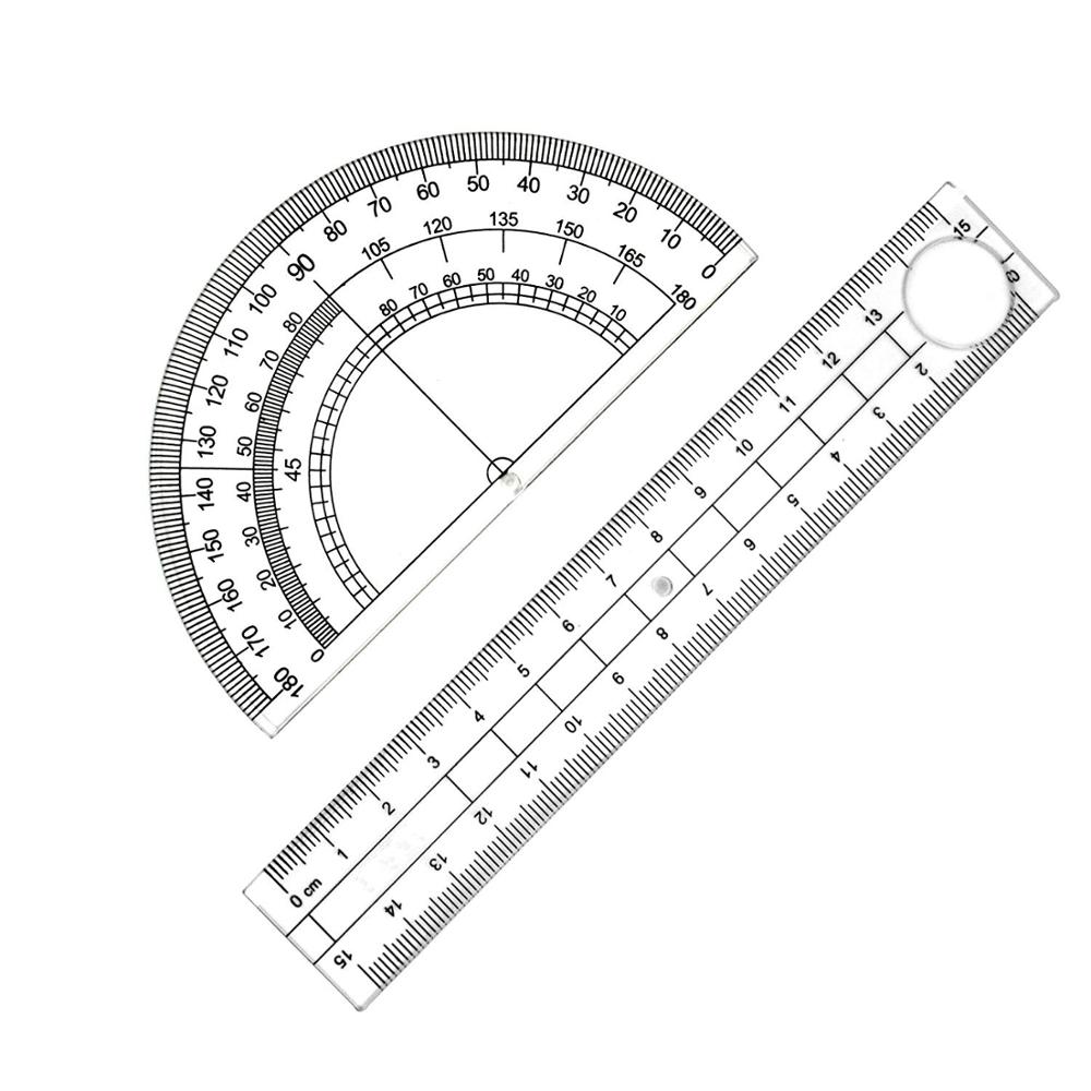 Math Geometry Kit Set 8PCS Student Supplies With Shatterproof Storage Box For Engineering Drawing Compass Protractor Ruler