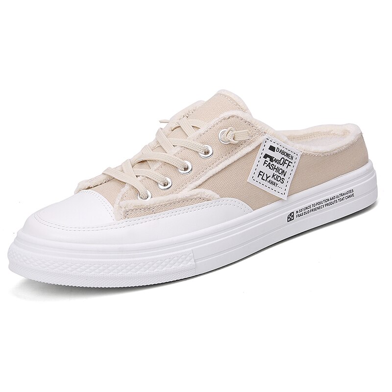 Zapatos de verano para Hombre, Sandalias sin cordones para playa, zapatillas de Hombre, zuecos de para Hombre, Sandalias transpirables de lona, Zapatos para Hombre: Beige / 39