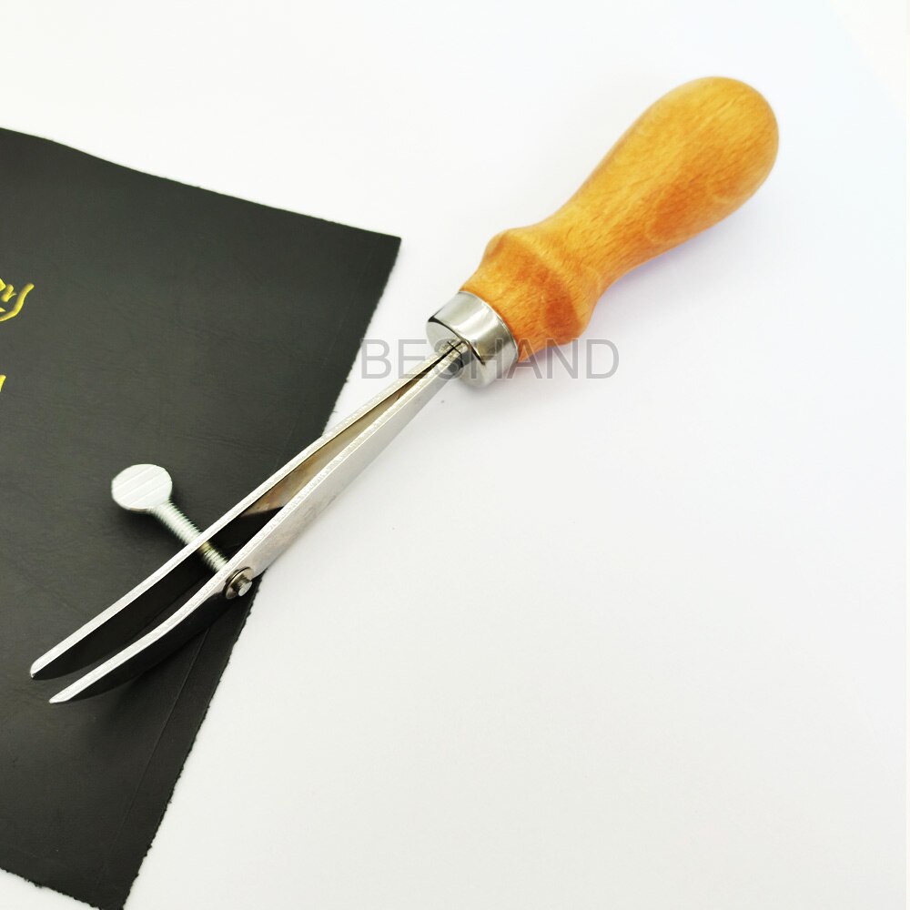 Leather Craft Scoring Scriber Edge Linear Creasing Tool 1-20mm Adjustable Wood handle for Vegetable Leather Mark Scraper DIY