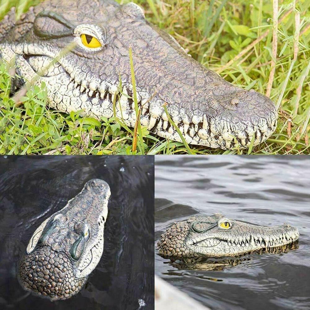Kunstig krokodille alligator hoved flydende skum lokkehave til pool dam  z2 q 9