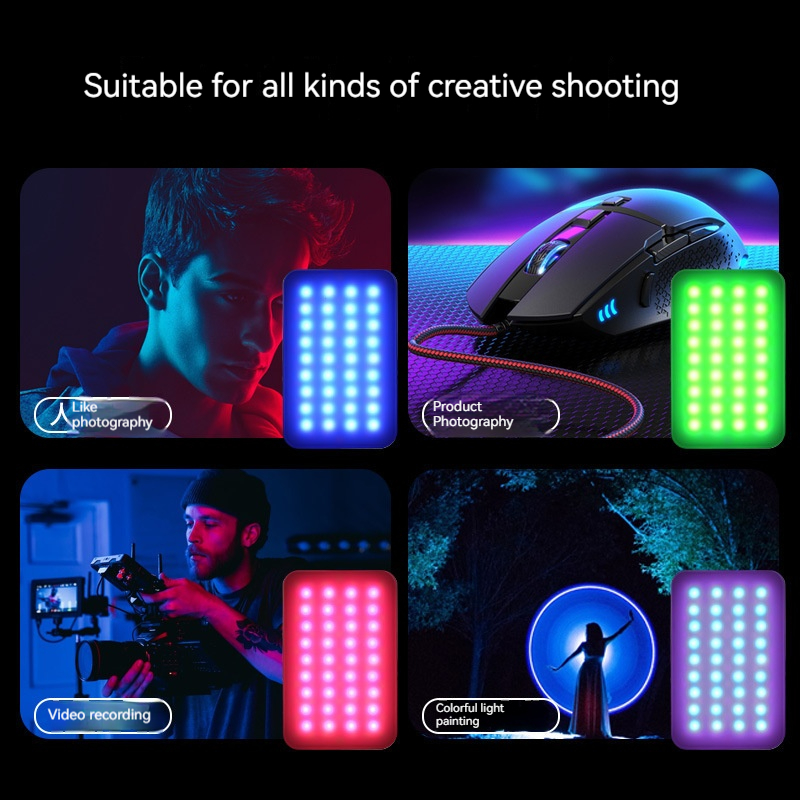 Mini RGB clip-on invullicht, draagbaar LED driekleurig zaklicht, invullicht voor livestreaming, fotografie en selfies