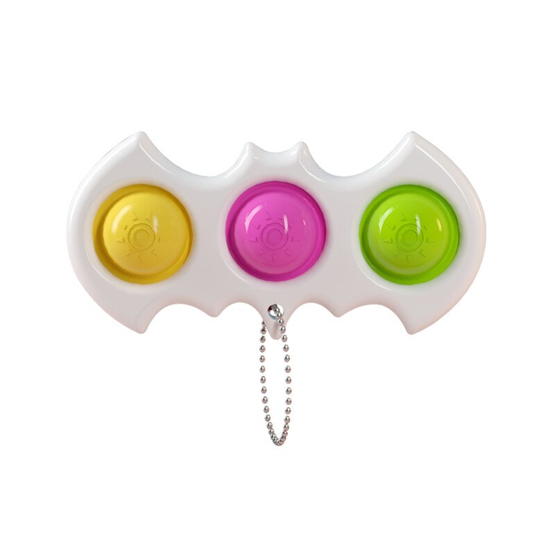 Adult Child Mini Push Bubble Sensory Toy Key Chain Autism Needs Squishy Stress Reliever Toys Funny Anti-stress Fidget Its: White-DD031M
