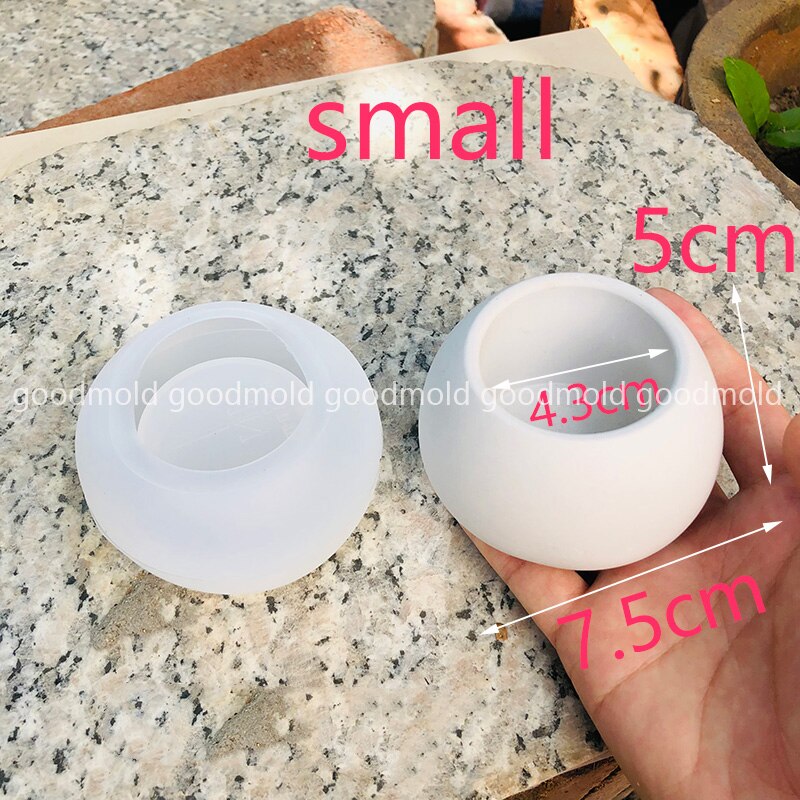 Spherical Concrete Flower Pot Mold Large Size Cement Planter Silicone Mold Succulent Plant Container Cement Vessel Plaster Mold: A-mold