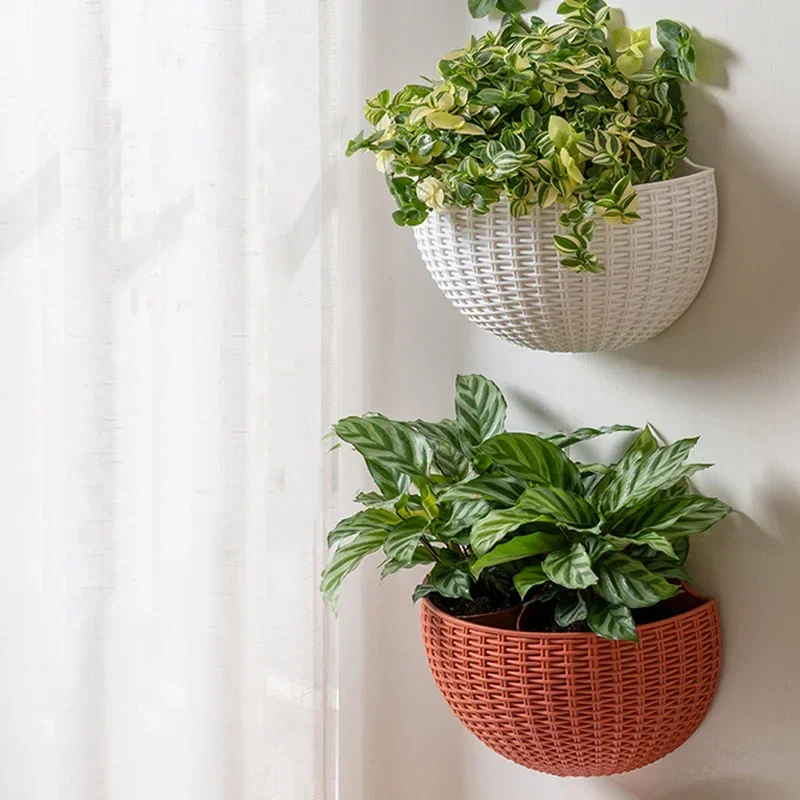 Blumentopf, exquisiter Wandkorb aus Kunststoff, Blumentopf zum Aufhängen, für Höhle Außenbereich, Garten, Balkon, Pflanzgefäß, Eimer, Heimdekoration