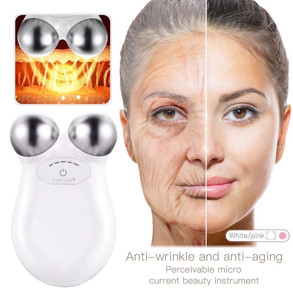 EMS Face Lifting Microcurrent Roller Massager Skin Tightening Anti Wrinkle Facial Slimming Massage Face Lifting Machine