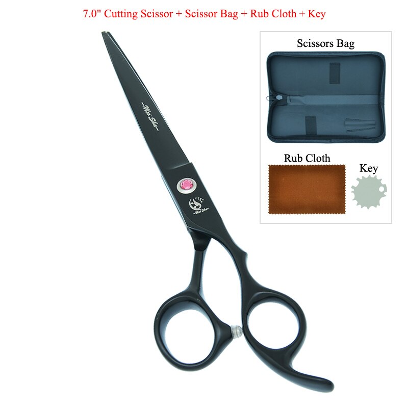 7.0" Japanese Steel Dog Grooming Scissors Curved Cutting Shears 40% Cut Rate Thinning Tesouras Pet Suppliers B0033A: B0033A-02-70