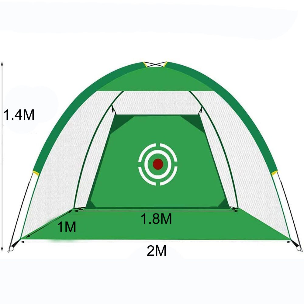 Detachable Sports Practice Golf Net 2M 3M Pop Up Hitting Cage Batting Hitting Chipping Tent Tool Garden Equipment: 2M Green