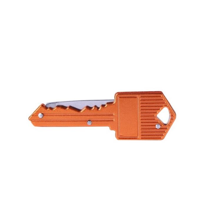Mini Sleutel Mes Brief Camp Outdoor Sleutelhanger Ring Sleutelhanger Vouw Open Opener Pocket Pakket Overleven gadget Multi Tool Blade Doos kit: Orange