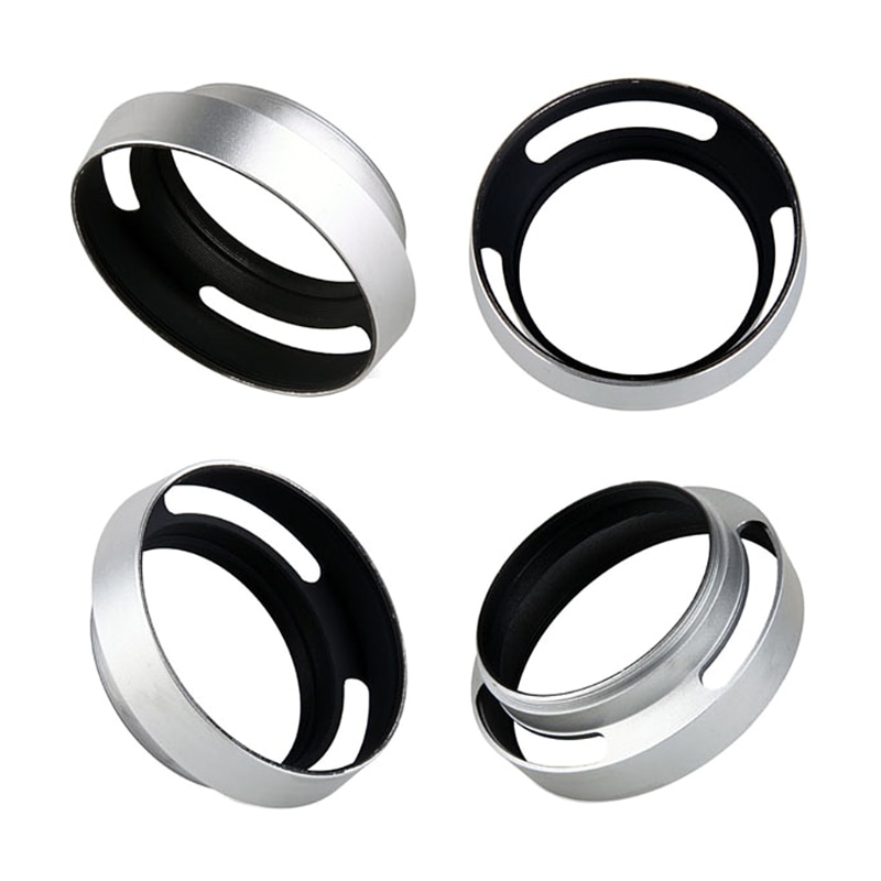 2 Pezzi Paraluce In Metallo Per Obiettivi Fotocamera, Diametri 37-82mm, Protezione Anti-Riflesso, Colore Nero