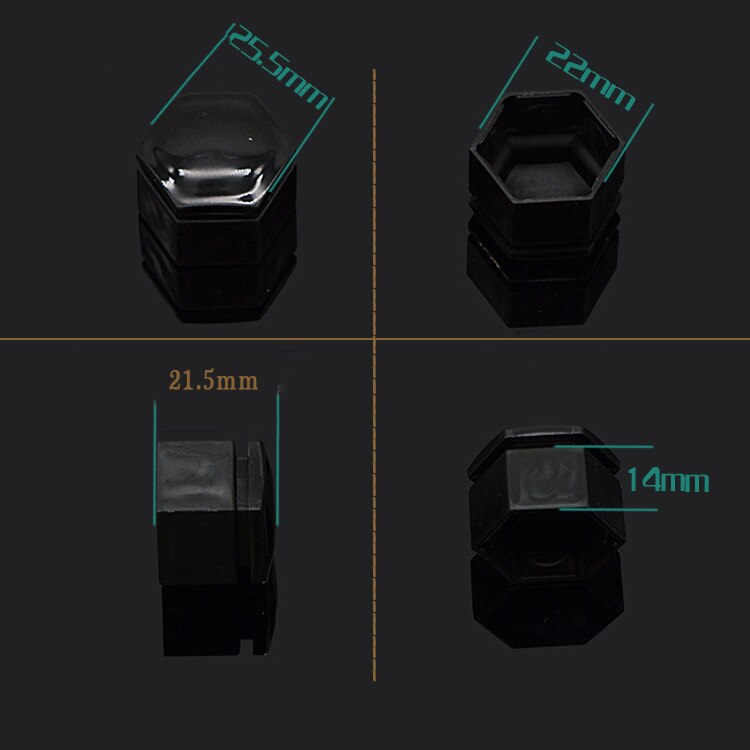 Tapacubos de coche de 22mm cubierta de tornillo, tuerca de rueda, cubierta de perno, tapas protectoras para pernos, Protector de tornillo de cubo, estilo para Buick Regal, 20 Uds.: Black