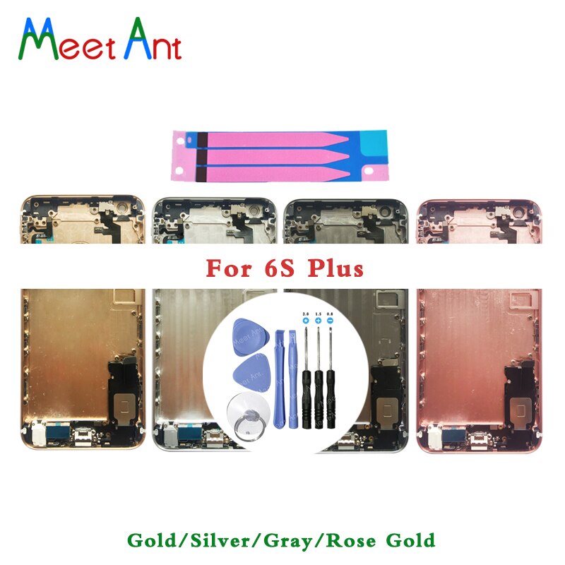5.5 '' voor iphone 6 plus  or 6s plus achterkant middenframe chassis volledige behuizing montage batterijklepje achterkant met flexkabel