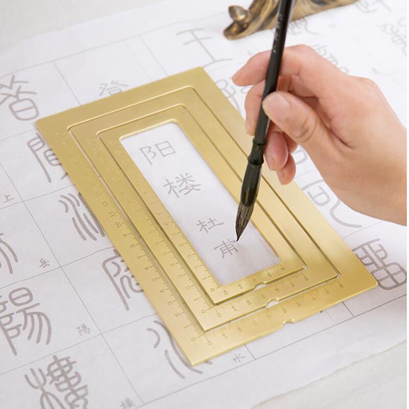 Mul-funzionale in Ottone cornice Righello Righello con il centimetro scala pape peso calligrafia forniture 3 DIMENSIONI