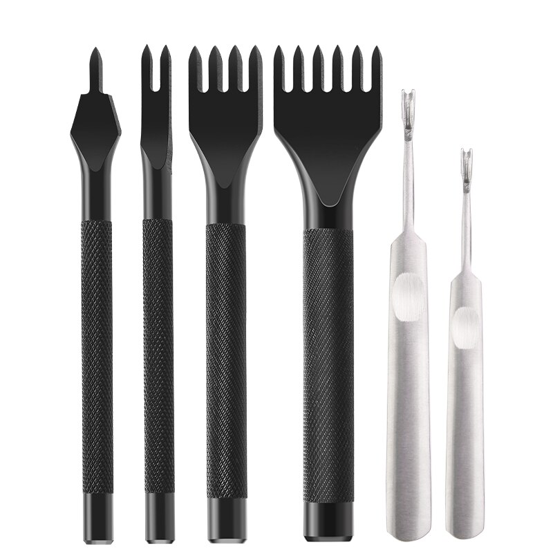 LMDZ Leather Craft Tools Set Hole Punch Leather Edge Beveler Skiving Cutting Knife Slotter Leather Cutting Suit for Leather Work: Type2