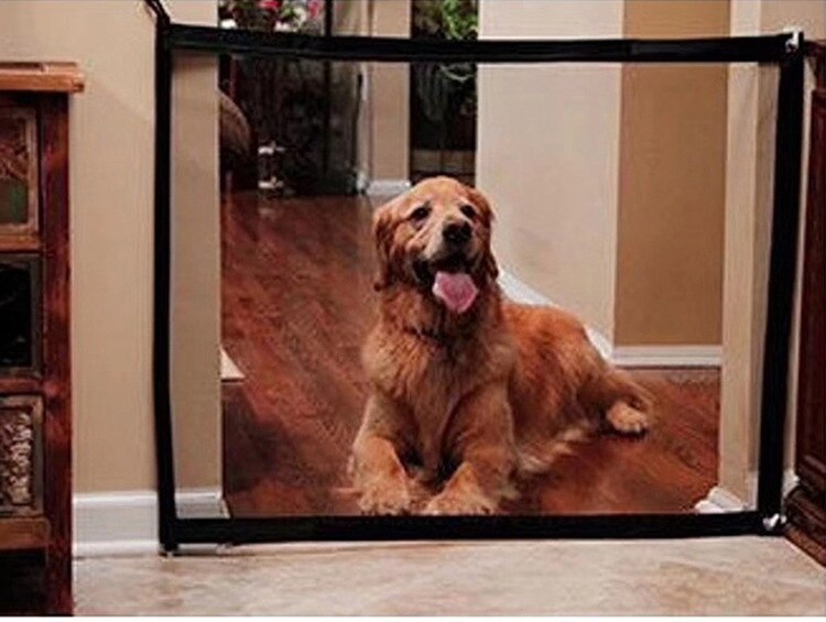 Pet Soft Dogs Magic Gate for Pet Fences Portable Folding Safe Guard Indoor and Outdoor Portable Folding Mesh Pet Gate For Cat