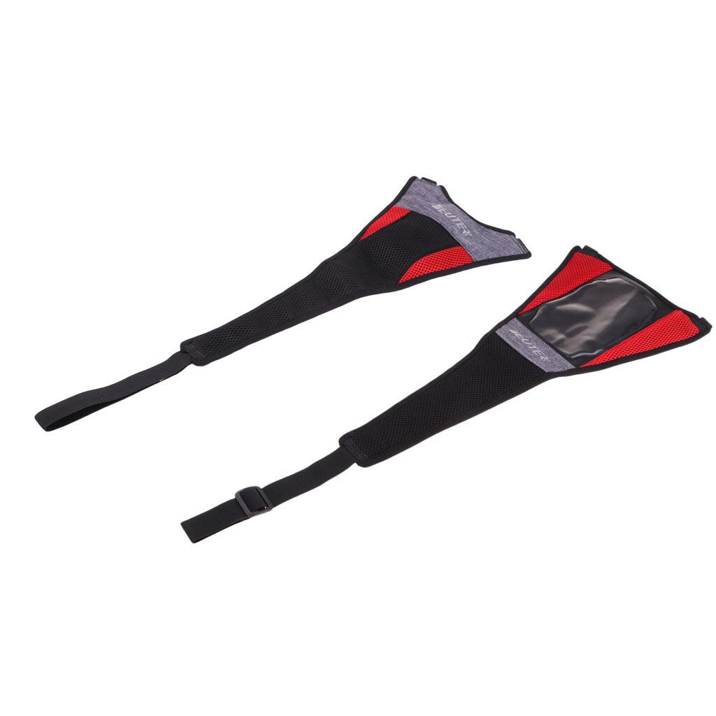 Cubierta para el sudor del marco de la bicicleta para interiores, protector de Red que absorbe el sudor, Correa con soporte para teléfono, Negro, Rojo, 58x23cm
