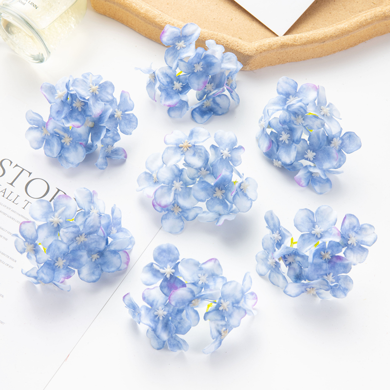 10Pcs Artificial Flowers Wedding Centerpieces for Tables Outdoor Garden Home Decoration Party Christmas Scrapbook Silk Hydrangea: Silver