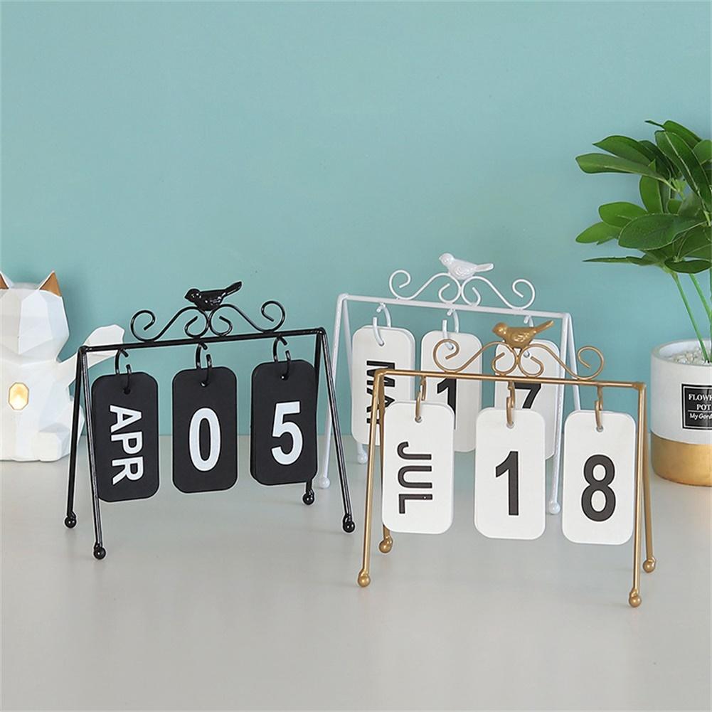 Vintage Flip Calendar Wooden Table Desk Advent Calendar Office Desktop Ornaments