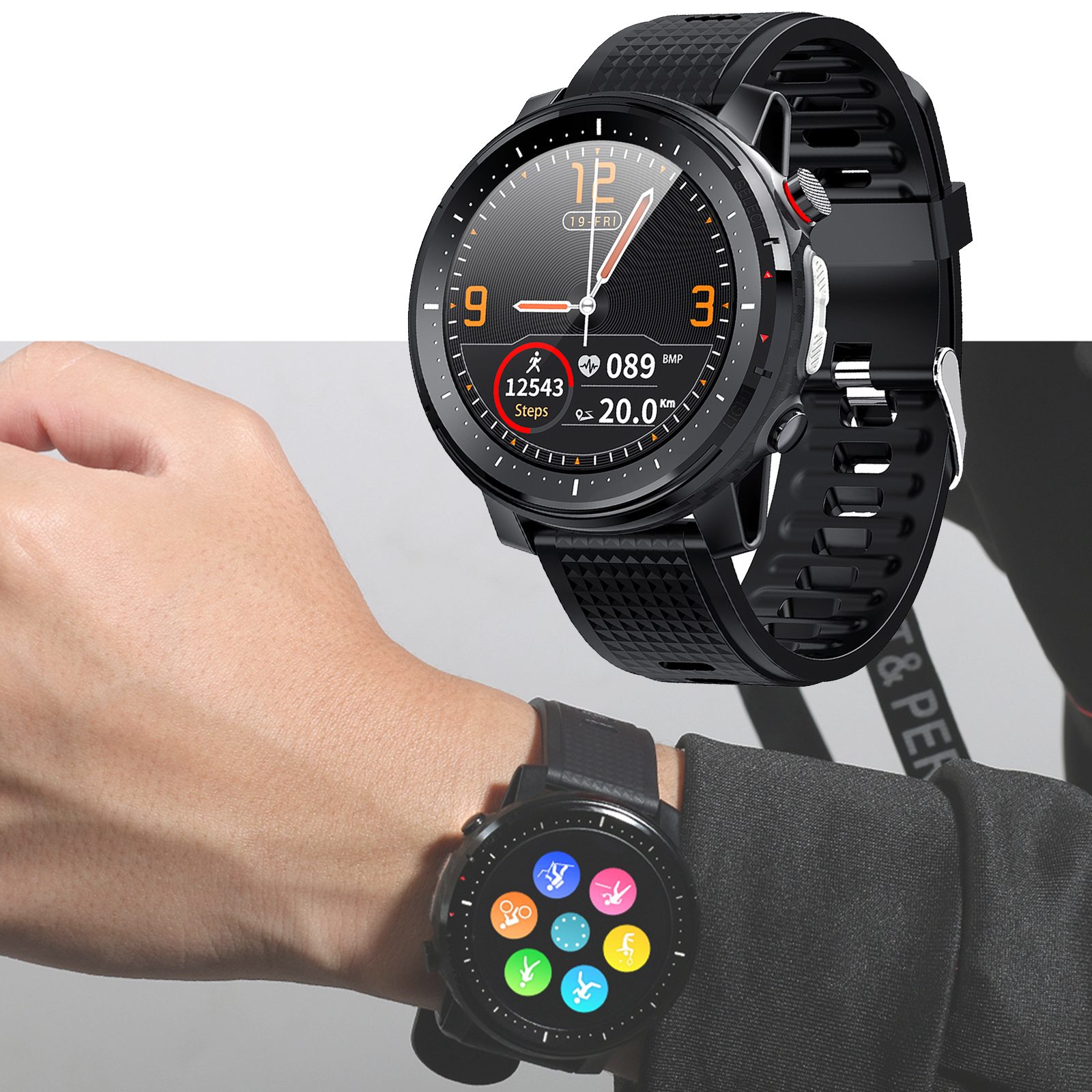 L15 Smart watch Blood pressure monitor IP68 Waterproof Fitness Tracker