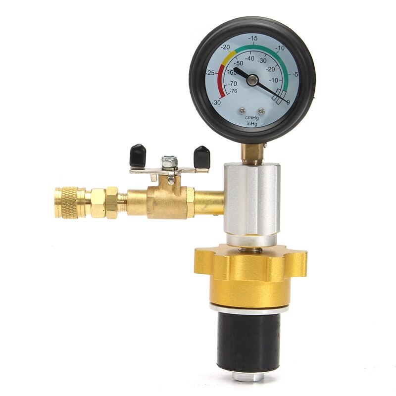 Vacuum Cooling System Car Radiator Coolant Refill & Purging Tool Gauge Kit With Air Pump Car Wash Easy Connect