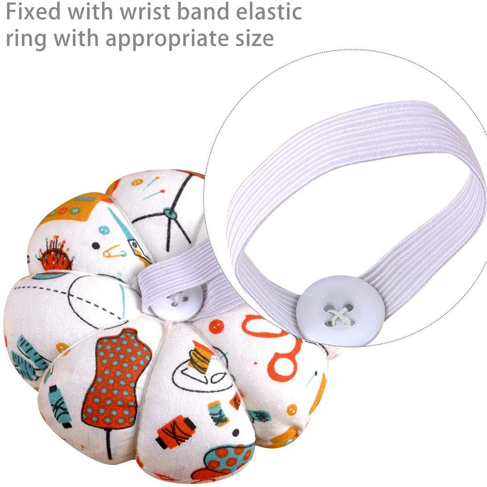 Soft Cotton Fabric Wrist Pincushions Wearable Sewing Pins Holder Needle Pincushions DIY Cross Stitch Sewing Needlework Tools