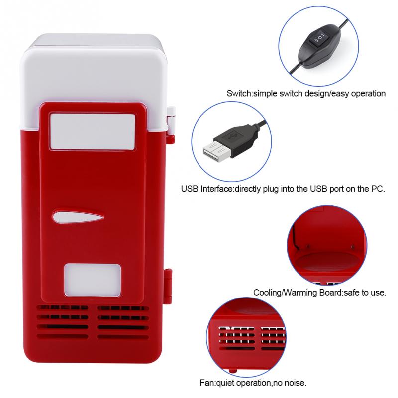 LED Mini USB Koelkast USB Koelkast Drankjes Drankblikjes Koelkast en Heater voor auto kantoor of thuis