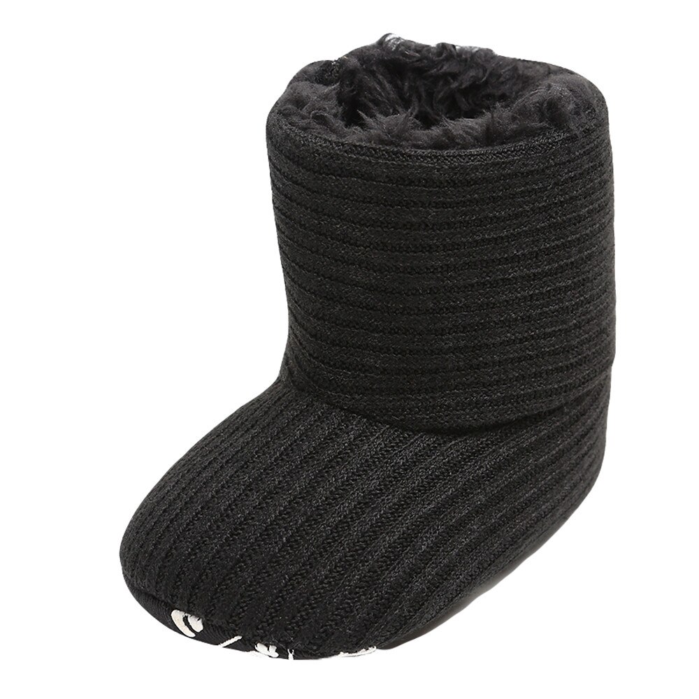 Kinderen Baby Meisje Warm Houden Pluche Soft Snowboots Zachte Crib Schoenen Winter Katoen Mode Soild: Black / 11