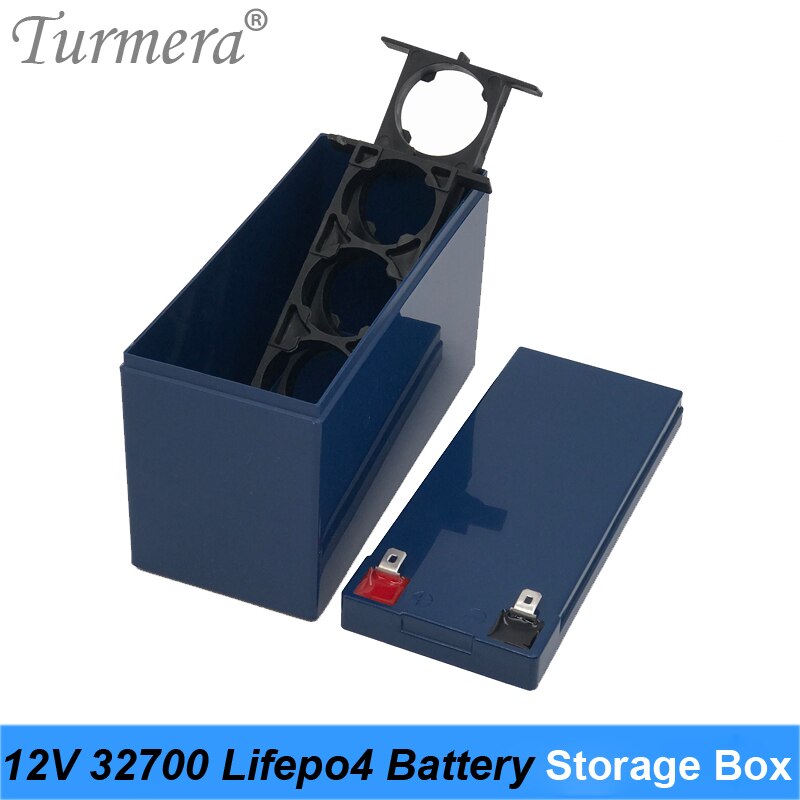 Turmera 32650 32700 Lifepo4 Battery Storage Box with 1x4 Bracket for 12V 7Ah Uninterrupted Power Supply and E-bike Battery Use A: 1X4  Blue Box