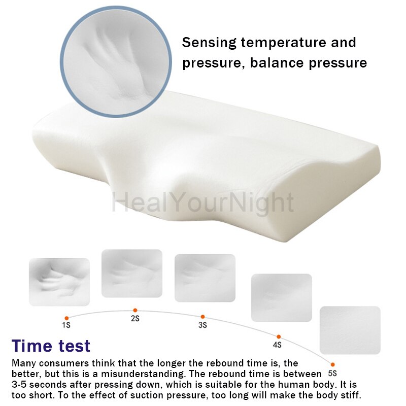 Memory Foam Pillow Bedding Pillow Neck Protection Slow Rebound Memory Foam Butterfly Shaped Pillow Health Cervical Neck Pillows