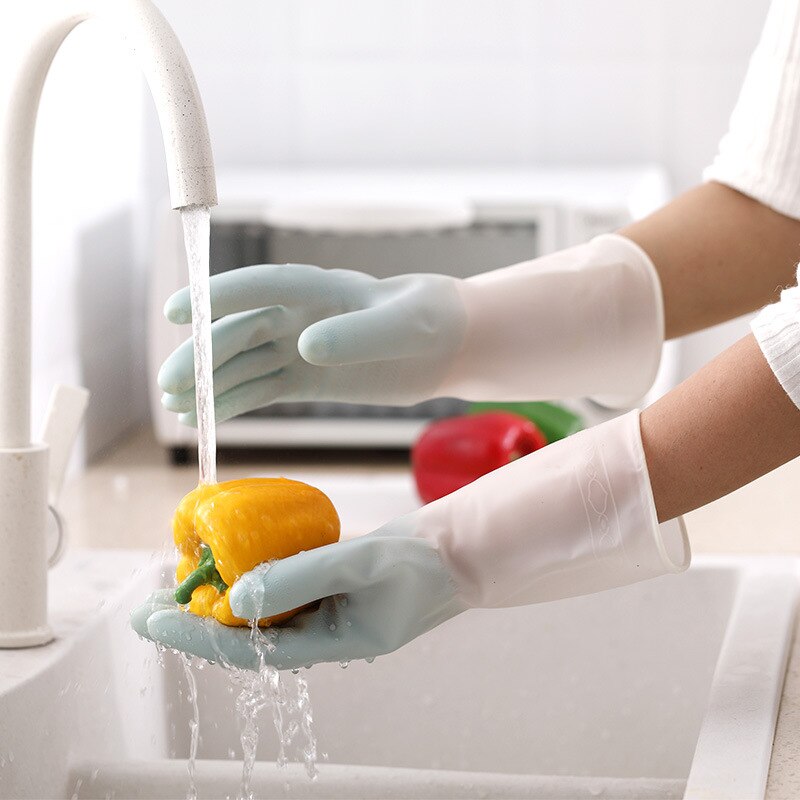 Dishwashing Cleaning Gloves Silicone Rubber Dish Washing Glove for Household Scrubber Kitchen Clean Tool