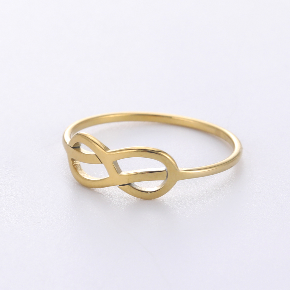 COOLTIME anello a nodo infinito anello in acciaio inossidabile Vintage semplice annodato anello moda donna asimmetria anello minimalista gioielleria raffinata