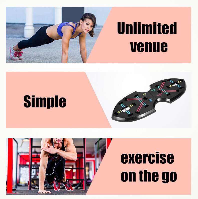 Butterfly Shape Push-up Board With Pull Rope Multifunctional Folding Push-up Stands Rack Body Building Abdominal Muscle Trainer