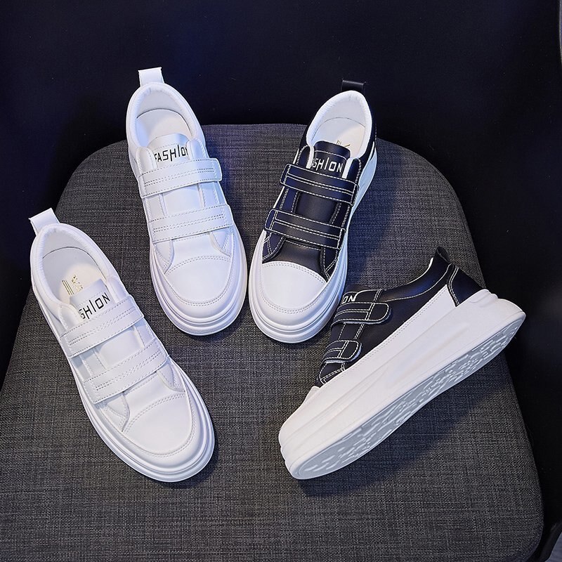 Casual Vrouwen Platte Schoenen Mode Witte Vrouwen Sneakers Antislip Verhogen School Flats Zacht Leer Vrouwen 'S Sport Schoenen